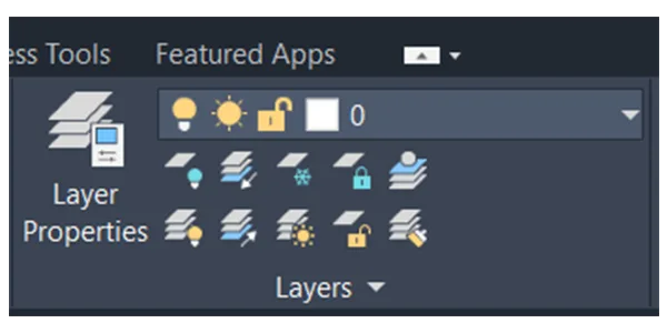 پنل Layers در نرم افزار اتوکد