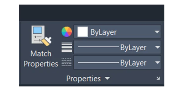پنل Properties در نرم افزار اتوکد