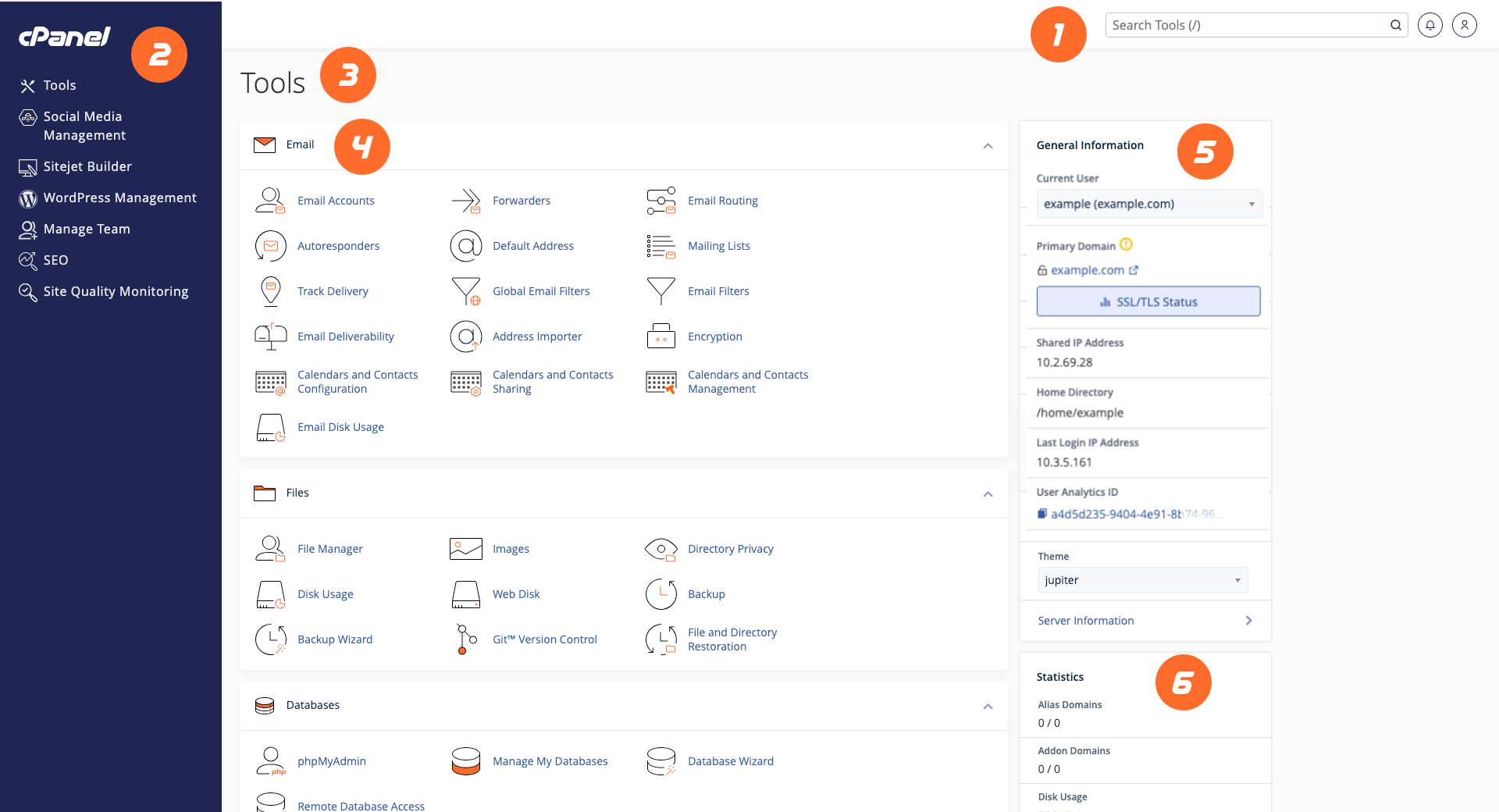 صفحه اول CPanel