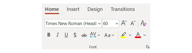 آموزش PowerPoint: پنل فونت